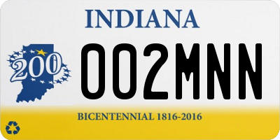 IN license plate 002MNN