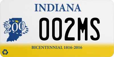 IN license plate 002MS