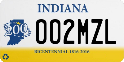 IN license plate 002MZL