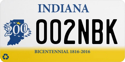IN license plate 002NBK