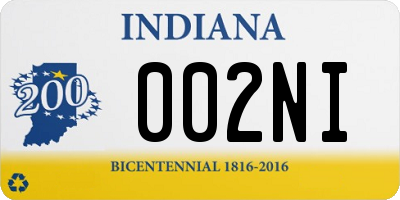 IN license plate 002NI