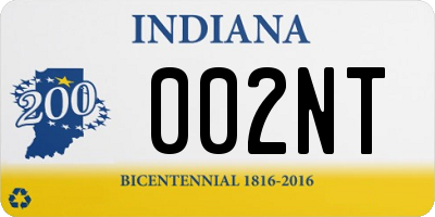 IN license plate 002NT