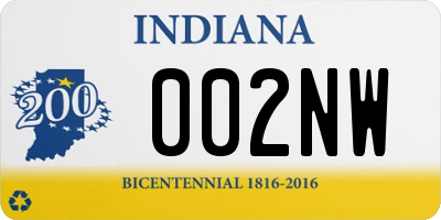 IN license plate 002NW