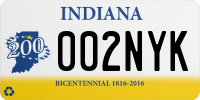 IN license plate 002NYK