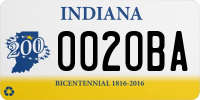 IN license plate 002OBA