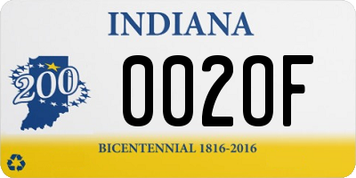 IN license plate 002OF