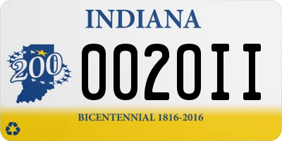 IN license plate 002OII