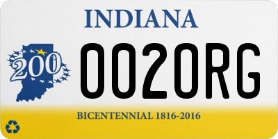 IN license plate 002ORG