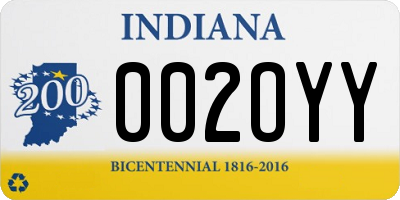 IN license plate 002OYY