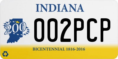 IN license plate 002PCP