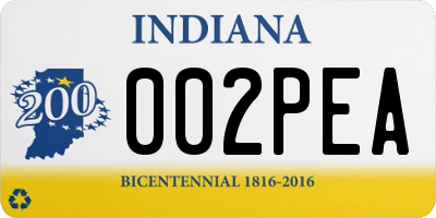 IN license plate 002PEA