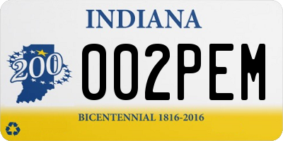 IN license plate 002PEM