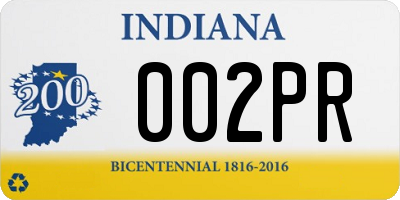 IN license plate 002PR