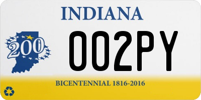 IN license plate 002PY