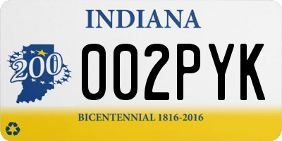 IN license plate 002PYK