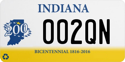 IN license plate 002QN