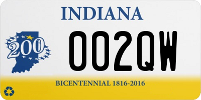 IN license plate 002QW