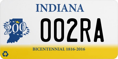 IN license plate 002RA