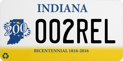 IN license plate 002REL