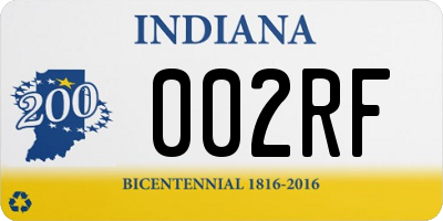 IN license plate 002RF