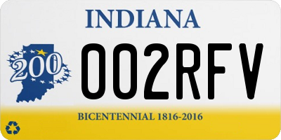IN license plate 002RFV
