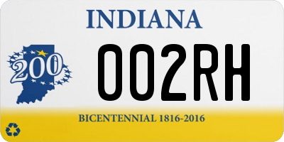 IN license plate 002RH