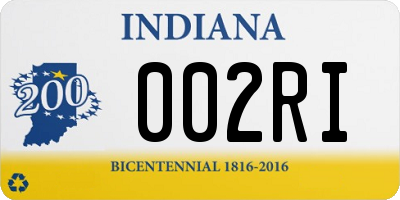 IN license plate 002RI