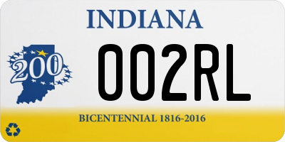 IN license plate 002RL