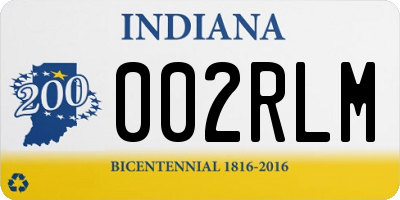 IN license plate 002RLM