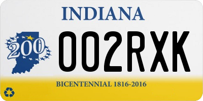 IN license plate 002RXK