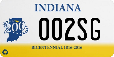 IN license plate 002SG