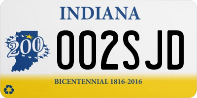 IN license plate 002SJD