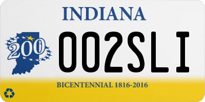 IN license plate 002SLI