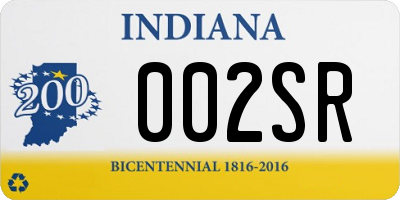 IN license plate 002SR