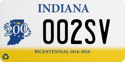 IN license plate 002SV