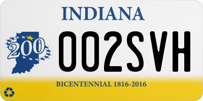 IN license plate 002SVH