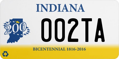 IN license plate 002TA