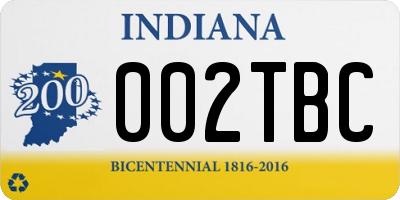 IN license plate 002TBC
