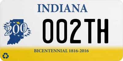 IN license plate 002TH