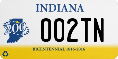 IN license plate 002TN