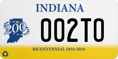 IN license plate 002TO