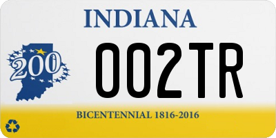 IN license plate 002TR