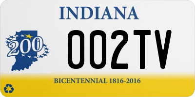 IN license plate 002TV