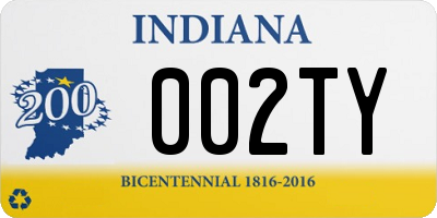IN license plate 002TY