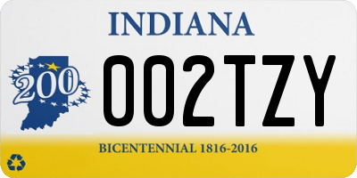 IN license plate 002TZY