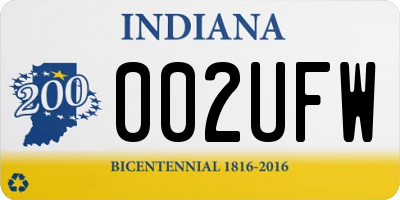 IN license plate 002UFW