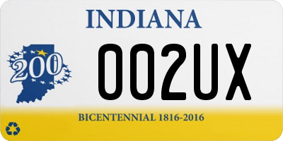 IN license plate 002UX