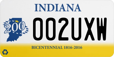 IN license plate 002UXW