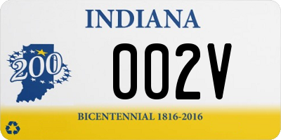 IN license plate 002V
