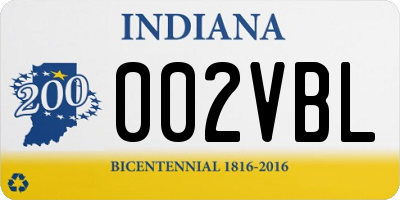 IN license plate 002VBL
